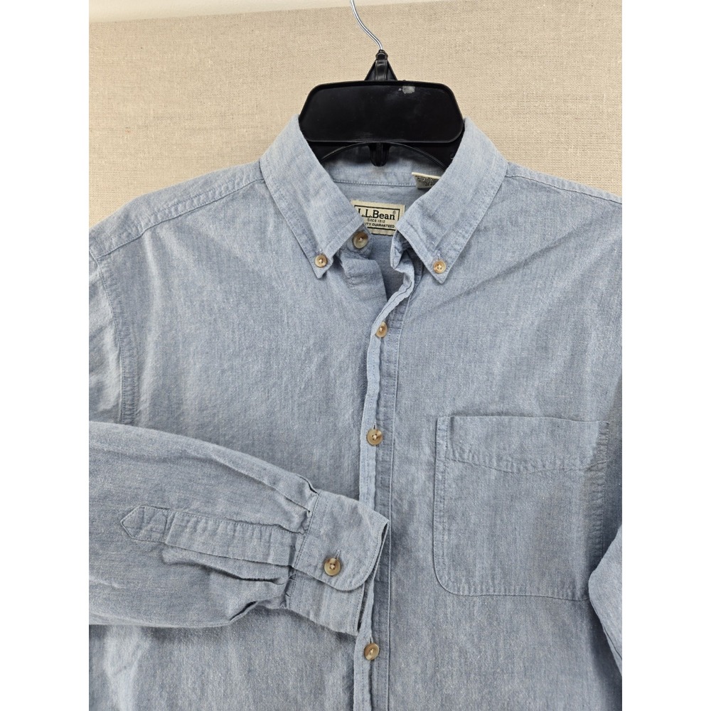 Vintage 90s L.L. Bean Men's Oxford Shirt Small S Blue Button Down Made Hong Kong